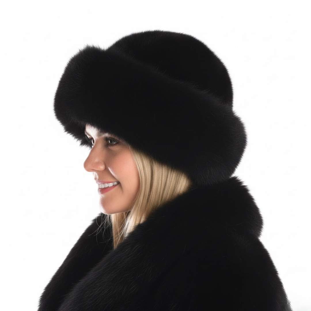 Luxury faux fur winter hat, plush and stylish headwear for women, cold weather fashion