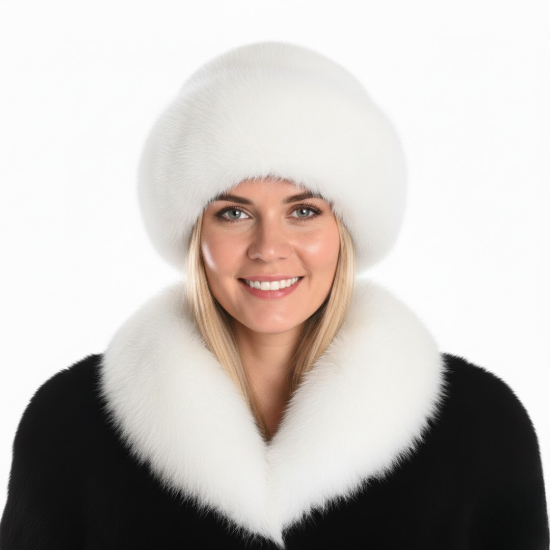 Stylish women's faux fur hat, perfect for winter elegance and warmth, fashionable accessory