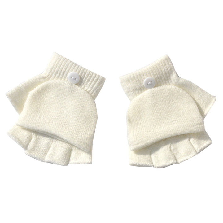 Bright yellow kids' fleece mittens with cozy plush inside, essential warm clothes for cold weather.