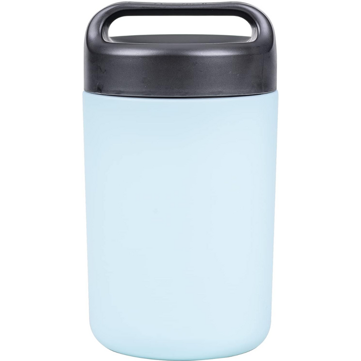 Food warmer: WarmCarry RVS container, shown with steam, highlighting insulation and warmth