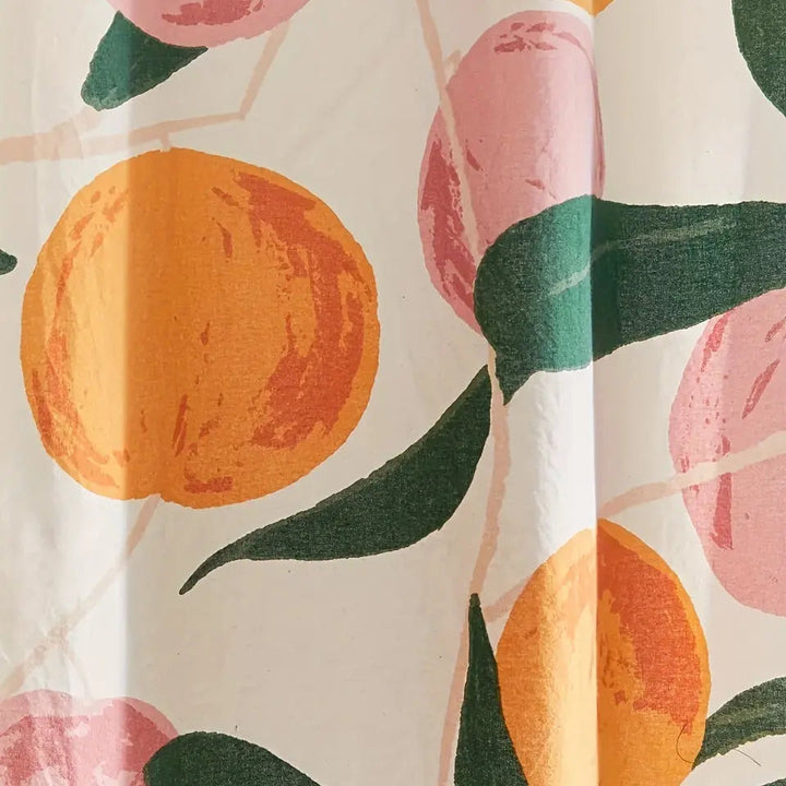 Bathroom decor: Peach print shower curtain, durable and water-resistant polyester fabric
