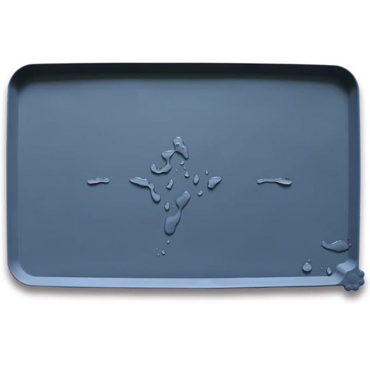 Easy clean waterproof feeding mat for cats, beige, floor protection, anti-slip design