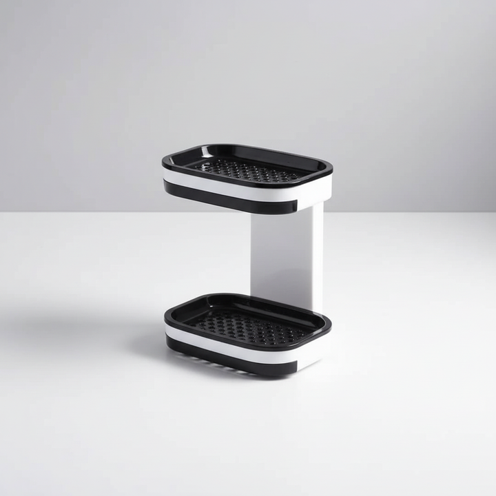 Drainage soap dish made of durable ABS, wall mounted for shower or sink area