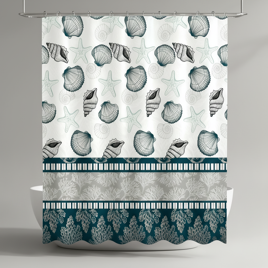 Textured SplashDot shower curtain, water resistant, adding a fun element to your bathroom decor
