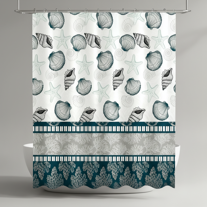 Textured SplashDot shower curtain, water resistant, adding a fun element to your bathroom decor