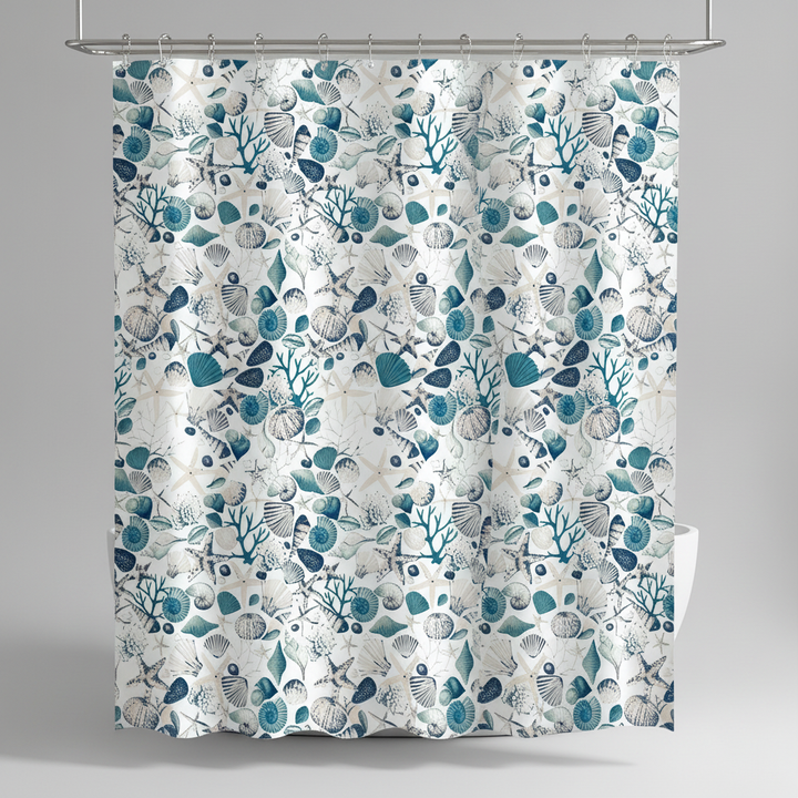 Bathroom accessory: SplashDot fabric shower curtain, high-quality, with included hanging hooks