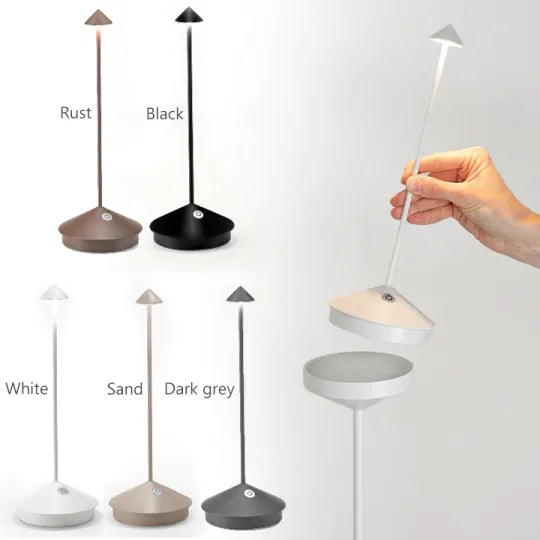 Rechargeable table lamp, wireless LED light, sophisticated addition to any modern home