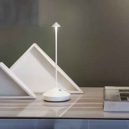Elegant wireless LED table lamp, rechargeable battery, perfect for accentuating living spaces