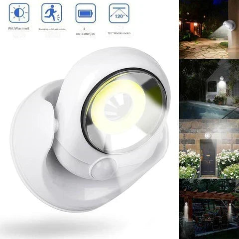 Versatile wireless LED motion sensor light for home & outdoor use. Battery operated, easy installation, bright.