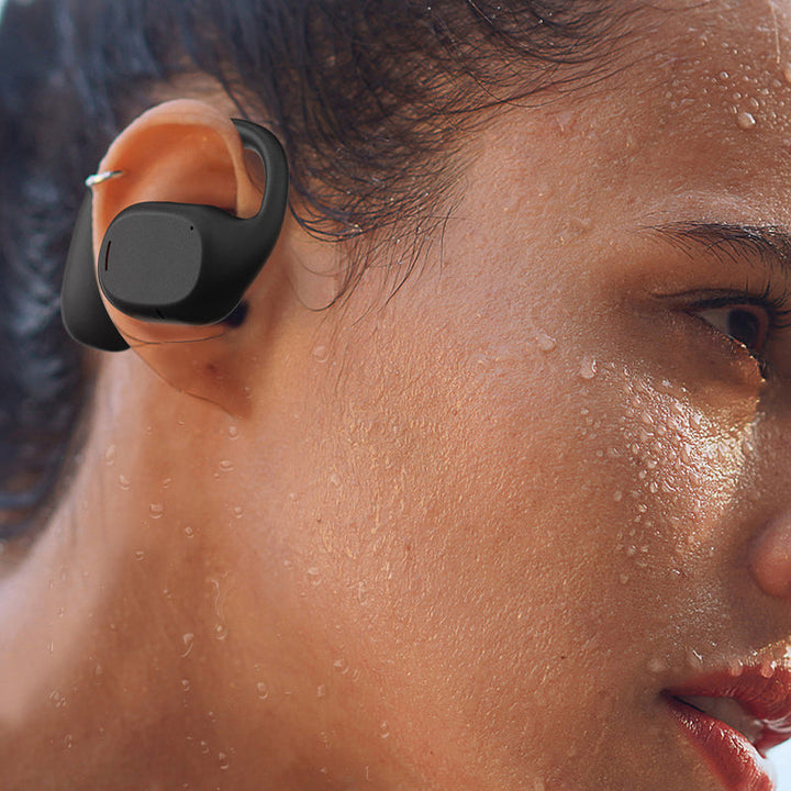 AirBeat Flex wireless open-ear sport headphones. Secure, sweatproof design for intense workouts. Bluetooth audio.