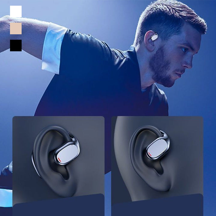 AirBeat Flex open-ear wireless sport headphones. Hear your surroundings safely. Bluetooth audio & secure fit.