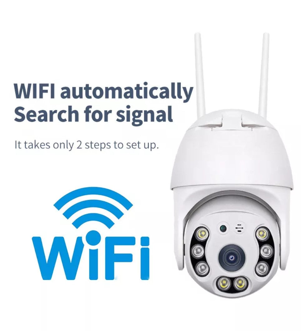 Complete wireless outdoor home security camera with WiFi, full HD, motion alerts & secure monitoring.