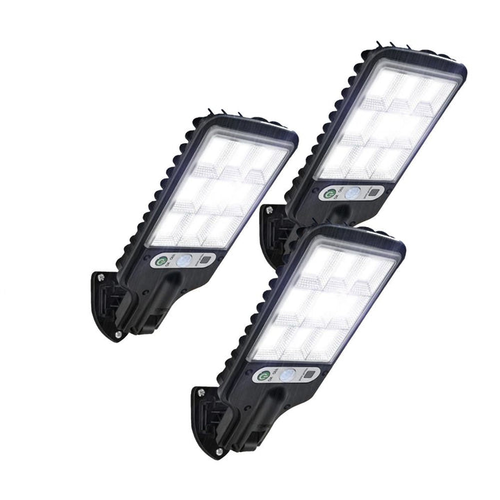 Weatherproof solar-powered LED motion sensor light. Wireless, energy-efficient security for your outdoor home & garden.