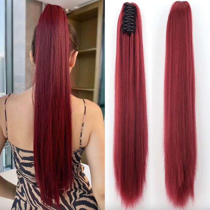 21.7-inch synthetic ponytail extension. Women's clip-in hair accessory for instant volume & a long, wavy style.