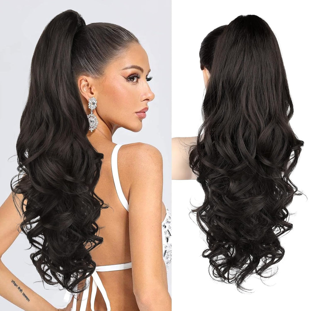Quick style 21.7-inch women's ponytail hair extension for instant volume & hair transformation.