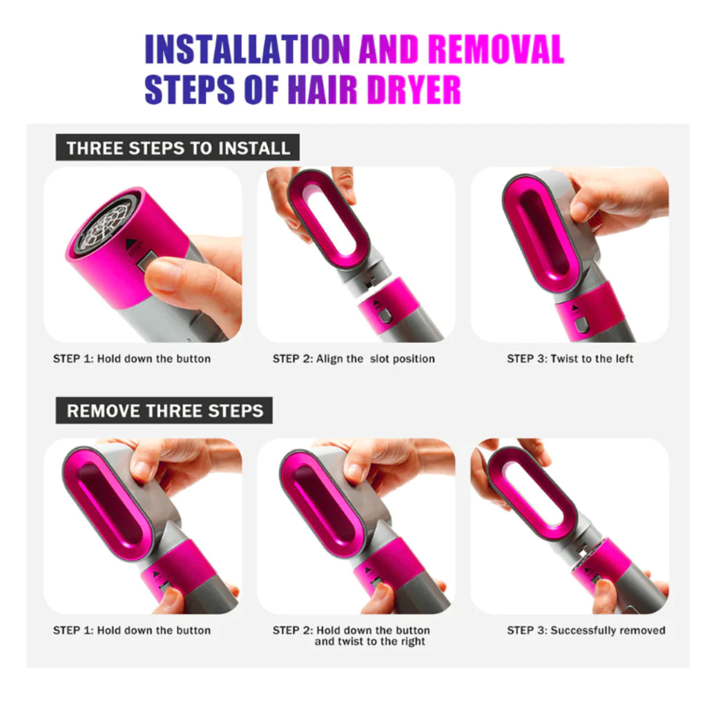 Multi-functional Aurevia hot air brush for women, perfect for drying, styling, curling, and adding volume.