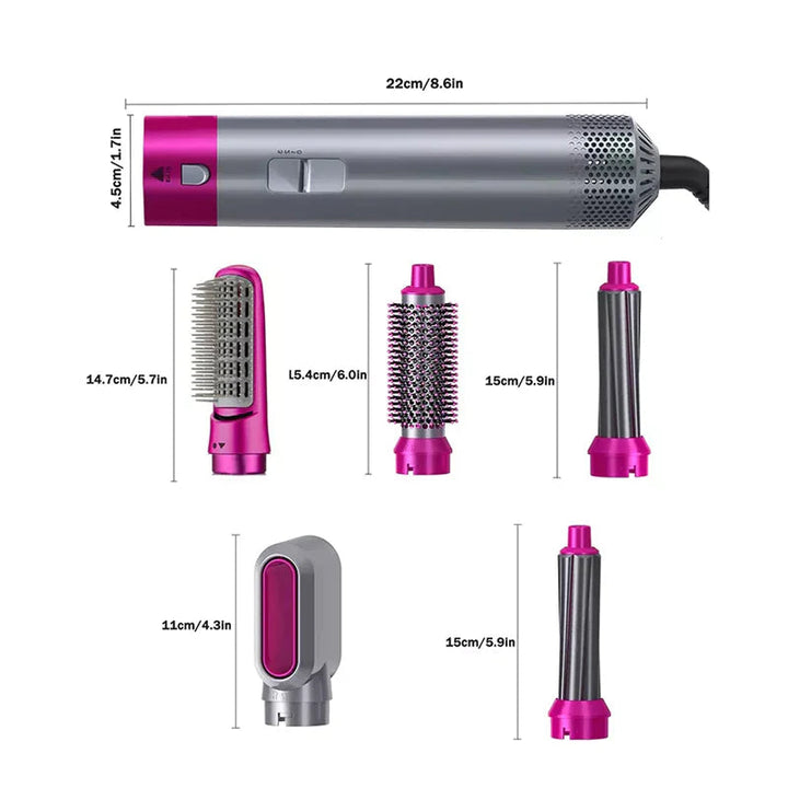 Achieve salon-quality hair with Aurevia's 5-in-1 hot air styler: dry, straighten, curl, and volumize effortlessly.