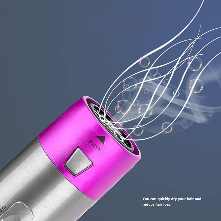 Aurevia 5-in-1 hot air hair styler with brush attachments for drying, curling, straightening, and volumizing.