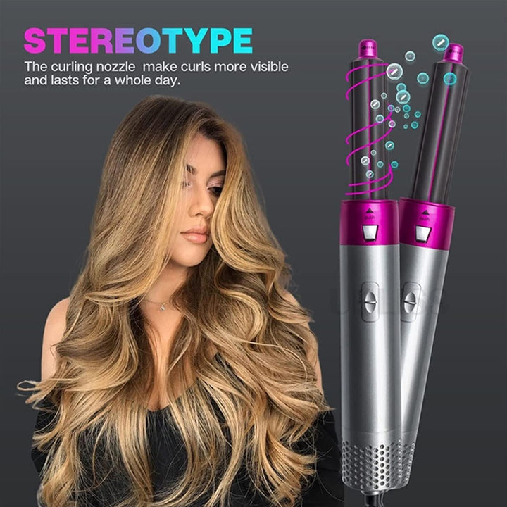 Aurevia 5-in-1 hot air brush: ultimate hair dryer, styler, curler, straightener, and volumizer for women.