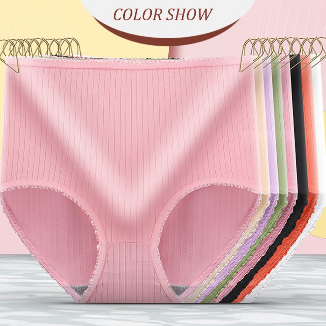 Multipack of 8 women's leakproof underwear. High-waisted design ensures comfort and discreet period protection.