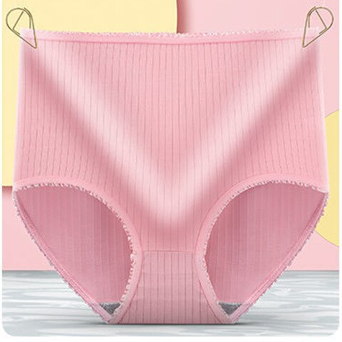 Close-up of high-waisted leakproof underwear fabric. 8-pack offers women soft, reusable protection for periods.