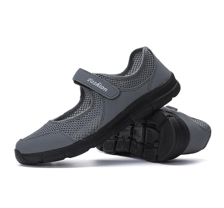 Detail of AirFlow breathable mesh on women's slip-on shoes. Lightweight & comfortable for easy everyday wear.