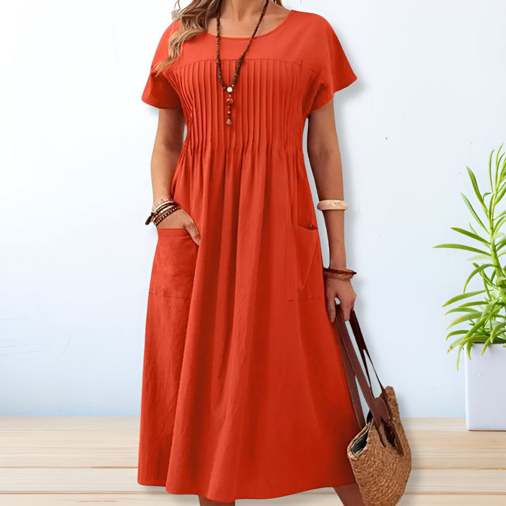 Tabea women's comfortable loose fit summer dress for a relaxed, airy feel. Great for plus size everyday wear.