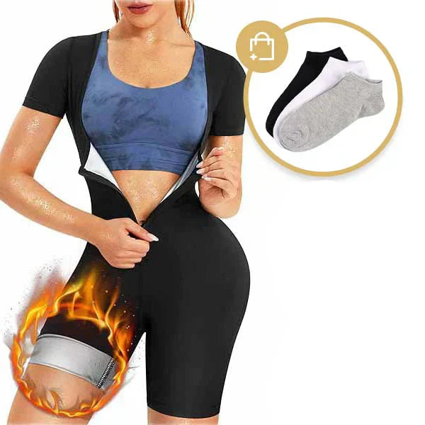 Women's activewear Alina neoprene sauna suit. Body shaper for fitness, waist slimming, and leg toning.