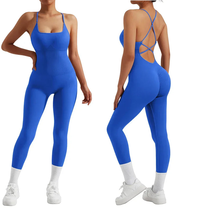 Soft, comfortable women's Nova fitness jumpsuit. All-season activewear designed for versatile movement.