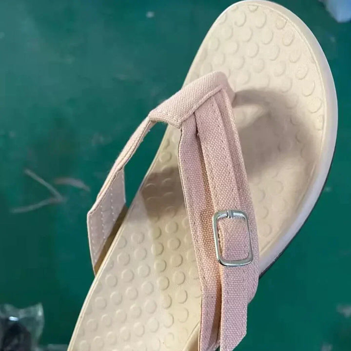 Open-toe women's orthopedic sandals for casual style, walking comfort & arch support.