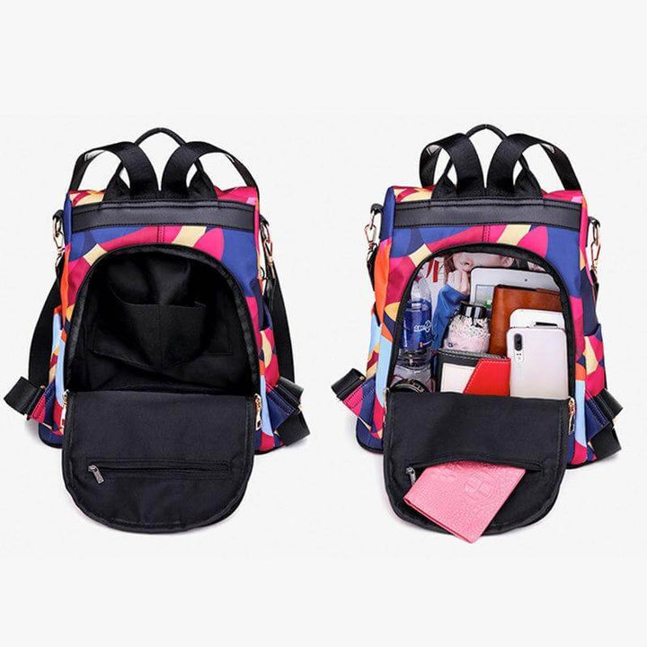 Secure SafeHold women's anti-theft backpack, water-resistant, ideal for daily commutes & safe travel.