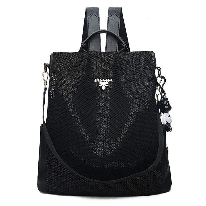 Secure anti-theft women's backpack; water-resistant travel bag for peace of mind.
