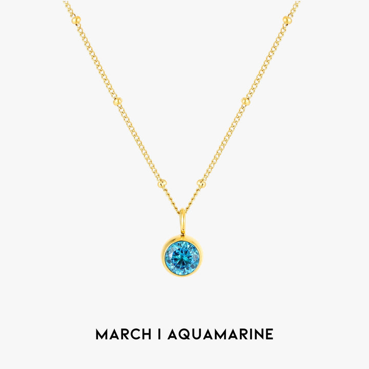 Thoughtful gift: custom birthstone necklace, elegant gold jewelry for her.