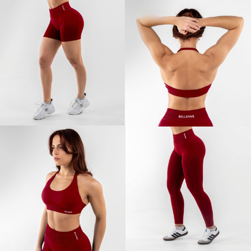 Women's black 3-piece push-up sports set: leggings, sports bra, & shorts. Perfect for fitness & workout.