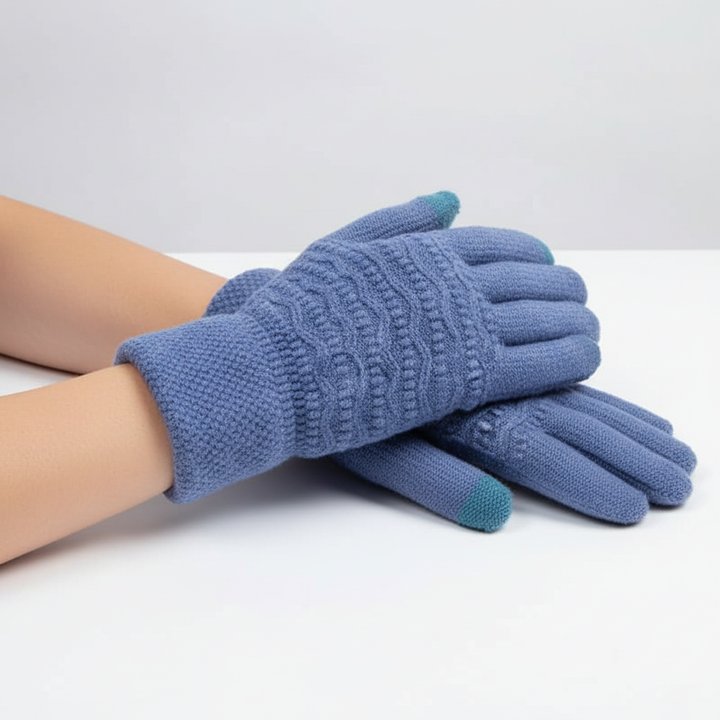 Black PolarKnit women's fleece lined touchscreen gloves, a fashionable winter accessory