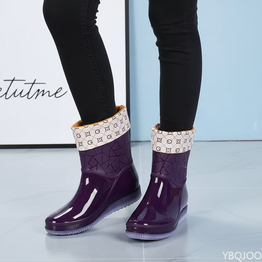 Women's mid-calf rain boots, Irene style, perfect waterproof solution for rainy days