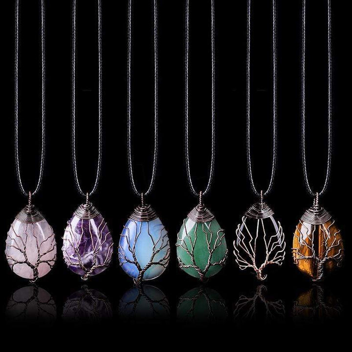Spiritual black obsidian drop pendant necklace for women. Elegant gemstone jewelry, known for healing & protection.