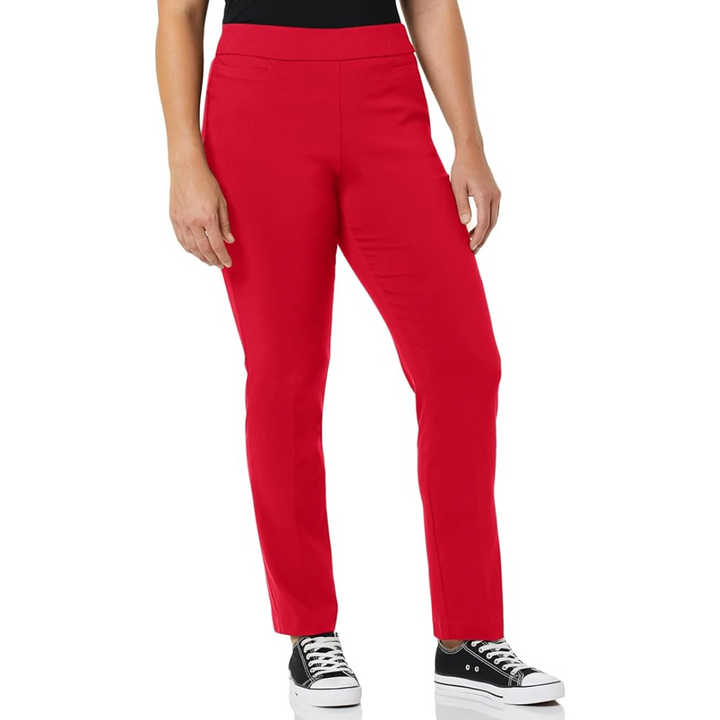 Figure-flattering women's super stretch career pants, ideal for comfortable and chic professional attire.
