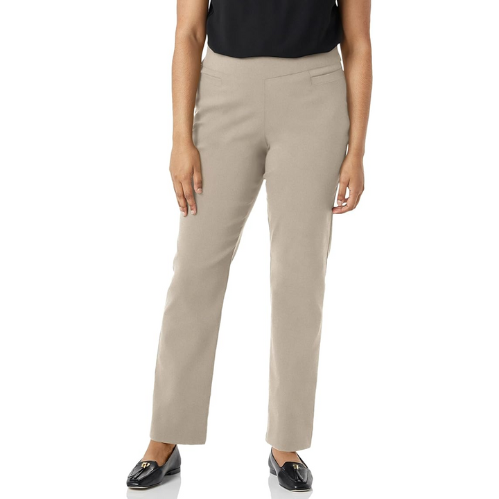 Versatile black stretch career trousers for women, excellent for professional fashion and daily wear.