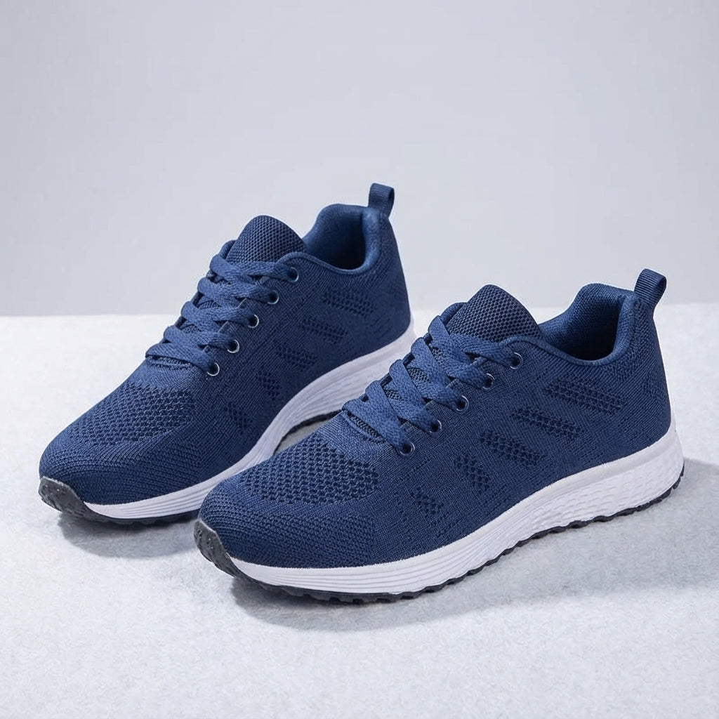Stylish women's active wear sneakers, knitted design for airflow and comfort
