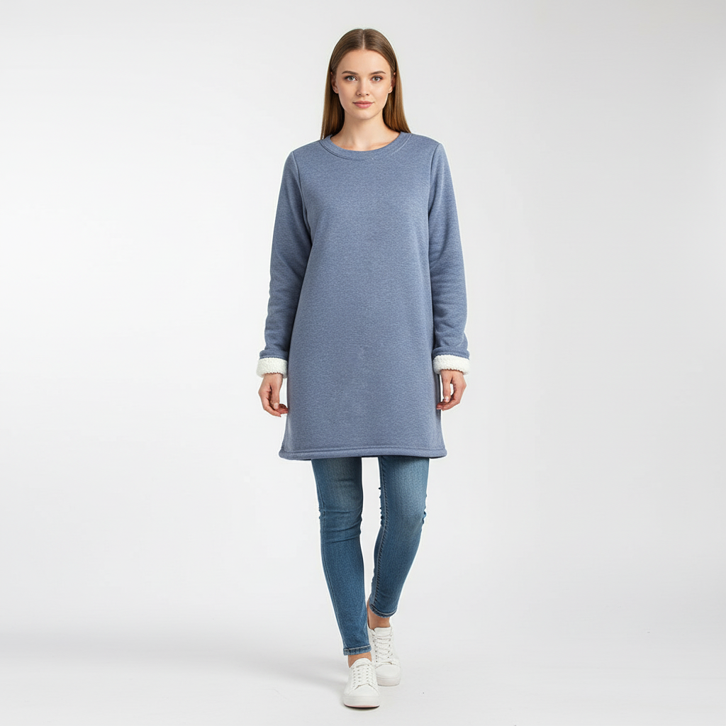 Soft fleece-lined pullover for women, Brigitte brand, everyday cozy winter style