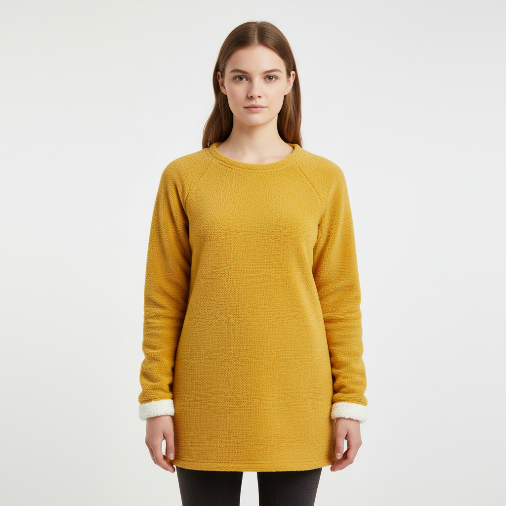 Everyday comfort women's fleece pullover Brigitte, long sleeve, ideal winter top