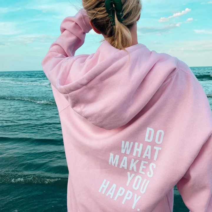 Women's casual oversized pink Luna hoodie. Relaxed fit for everyday comfort, ideal for fall & winter style.