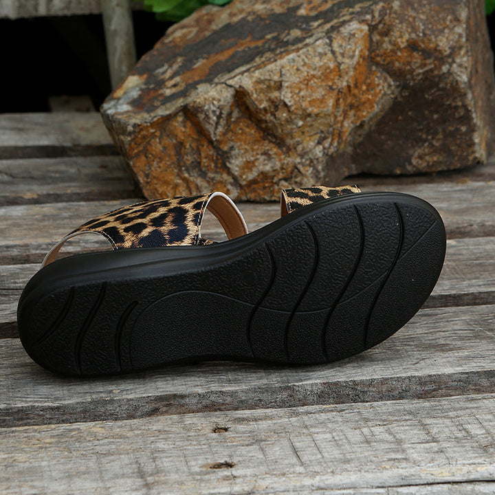 Modern women's summer sandals, featuring convenient velcro & supportive design.