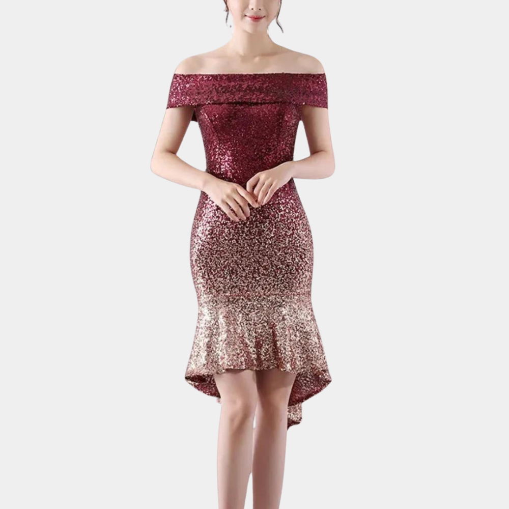 Sparkling women's sequin mini dress in Celeste style, ideal as a cocktail or party dress.
