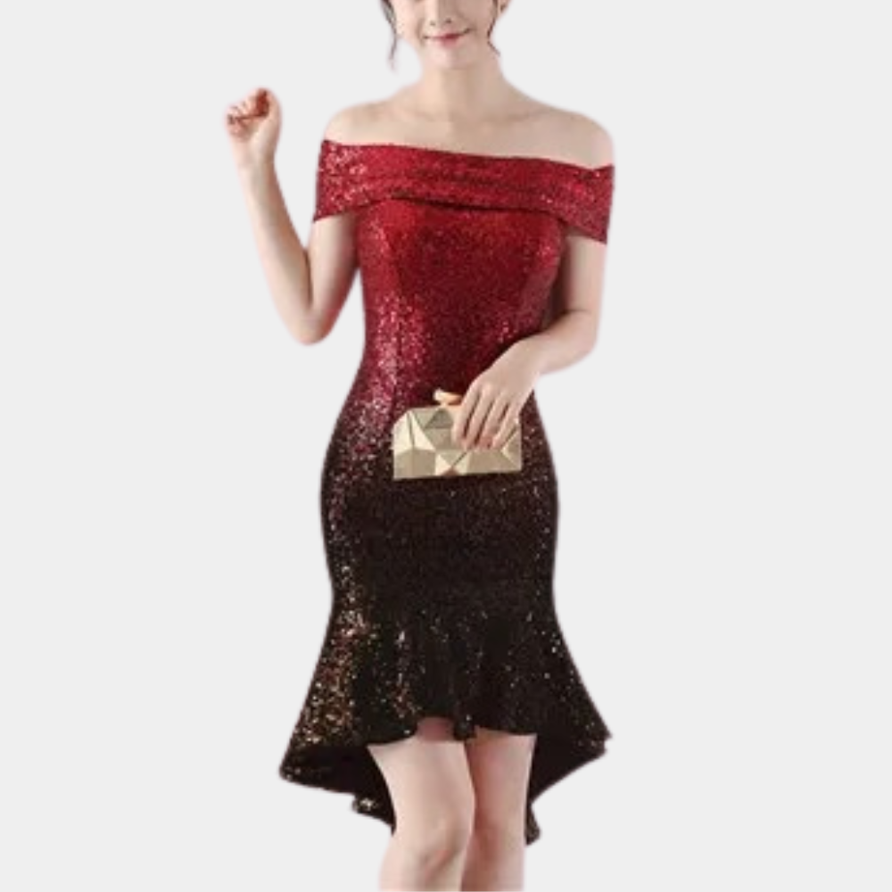 Stylish women's sequin mini dress, offering sparkle and shine for evening wear and summer celebrations.