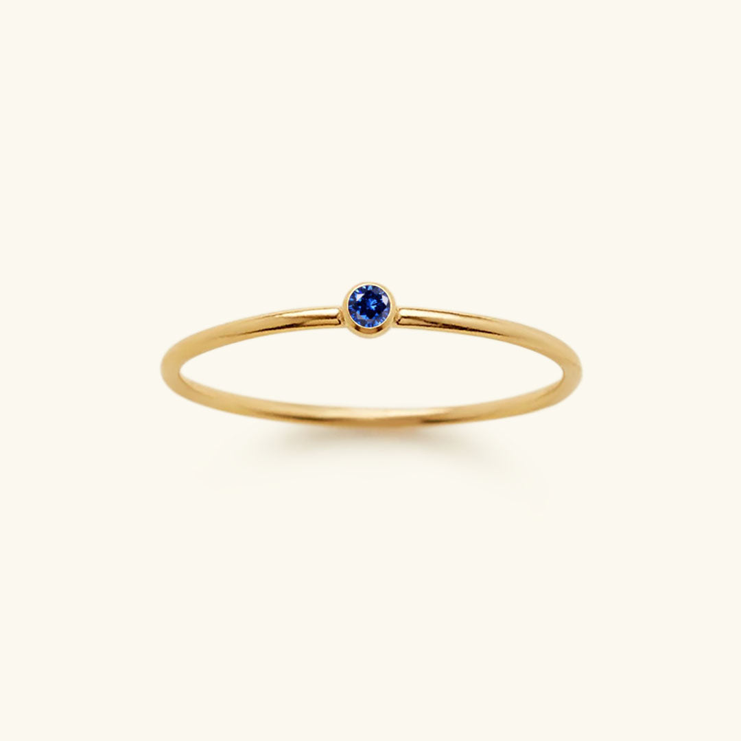 Personalized Celestia gemstone ring, silver, a delicate and meaningful gift for her.