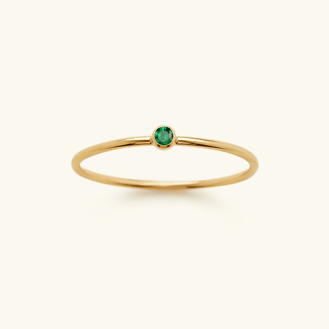 Delicate Celestia personalized birthstone ring, silver, stackable, a thoughtful women's gift.