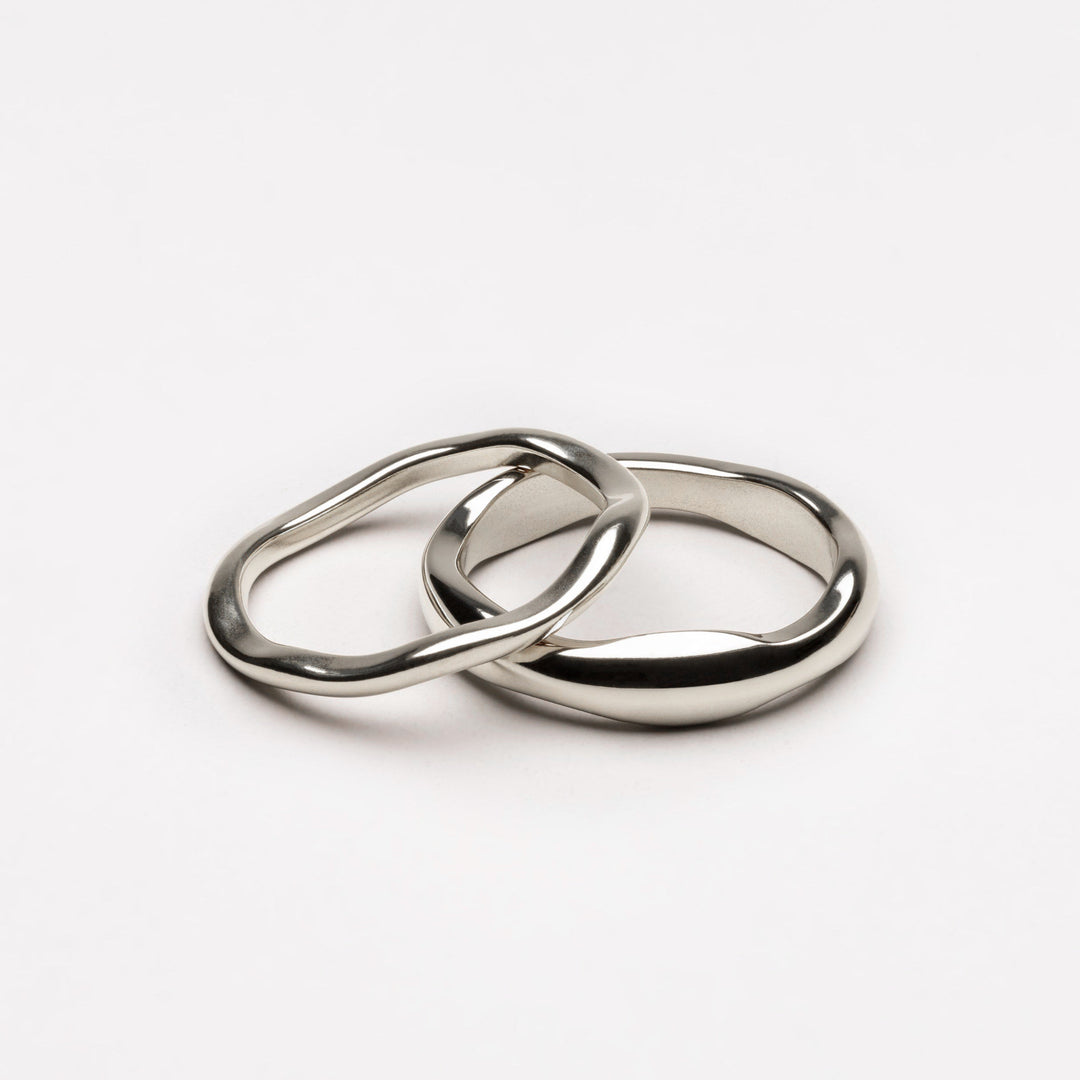 Trendy gold and silver celestial stackable rings set for women, a stylish fashion accessory. Durable & chic.