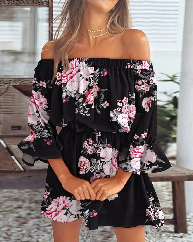 Ysa women's boho mini dress with stylish one-shoulder design, ideal for beach or casual wear